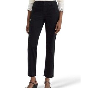 LOFT Outlet Modern Skinny Ankle Crop Trousers Pants Sz 8 Black Chino Stretch